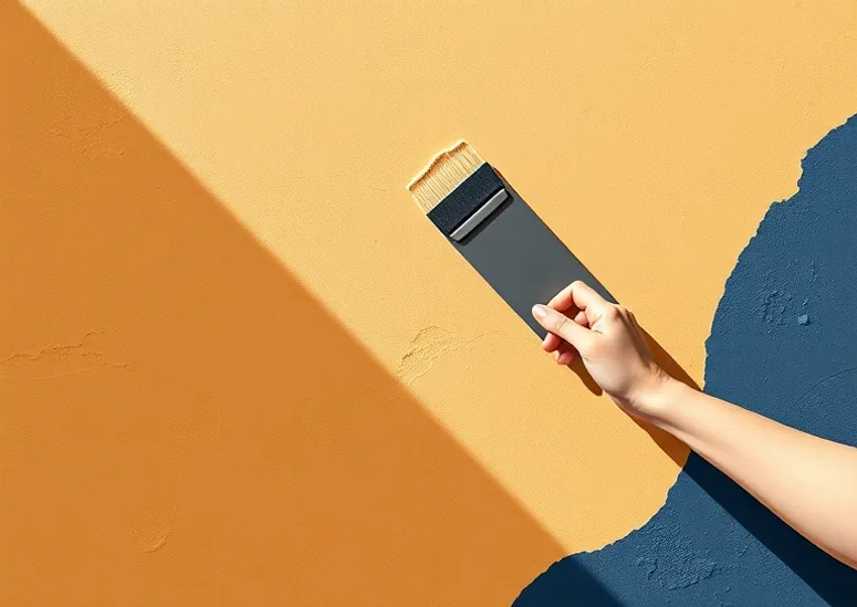 Application d'un enduit décoratif à la lisseuse sur un mur